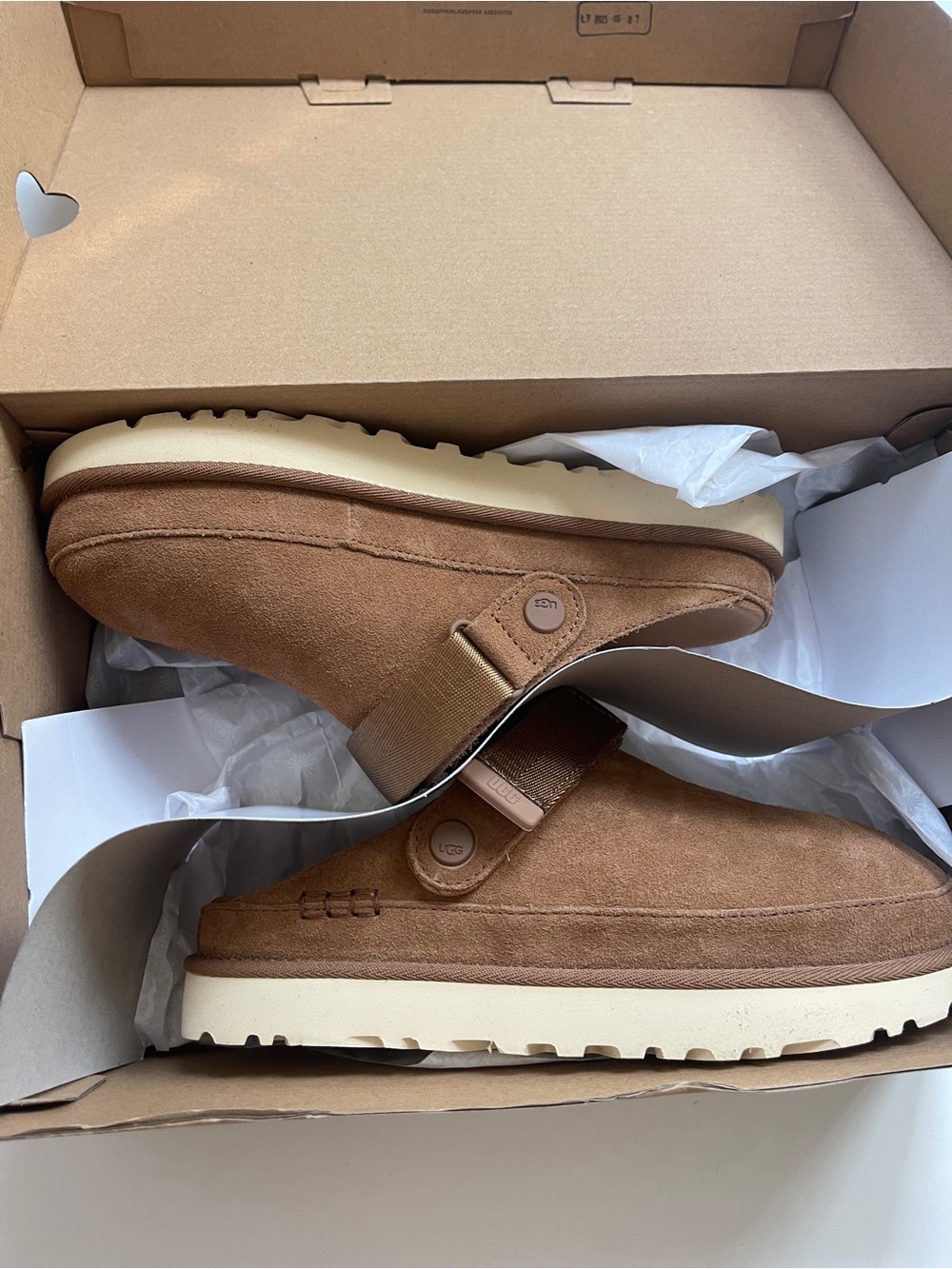 UGG Women Slip-On Suede Goldstar Clog in Brown - Picture 4 of 6